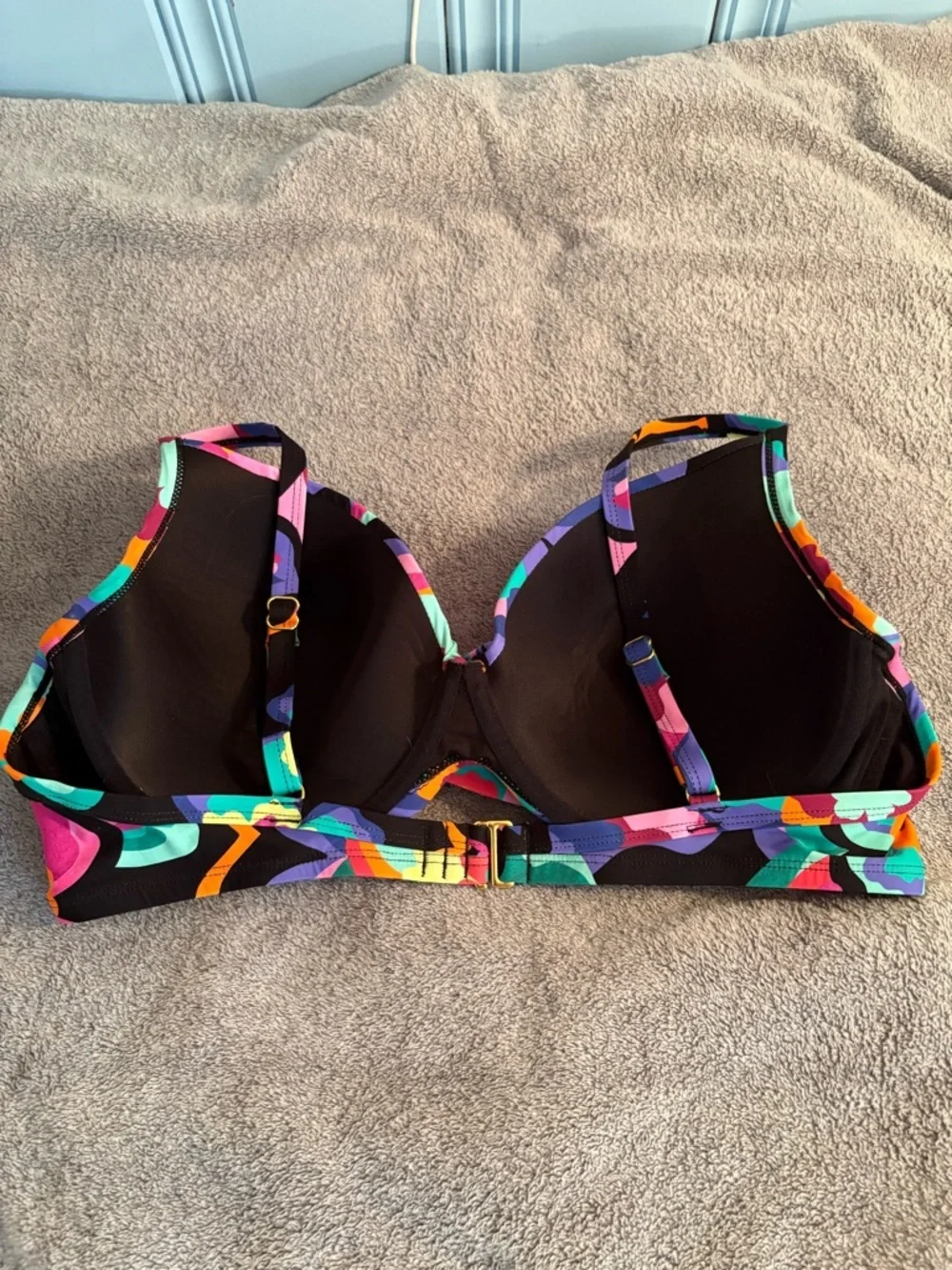 Freshwater Vibrant Colorful Bikini Top Underwire XXL
